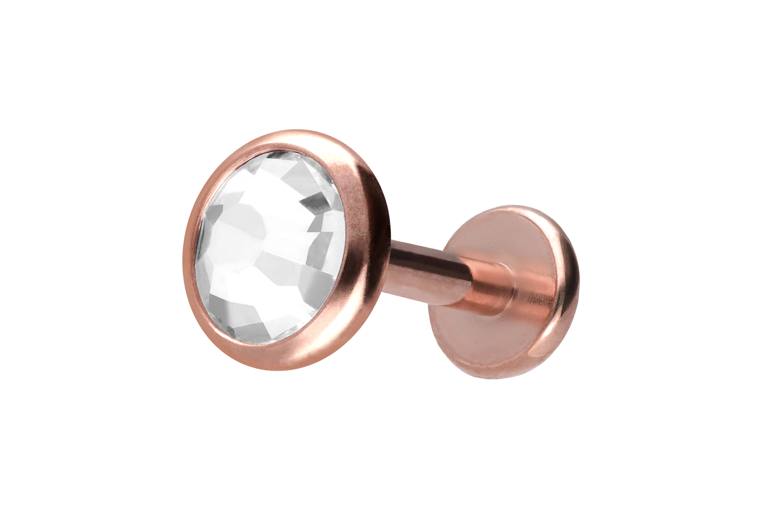 Titan Labret Piercing mit Innengewinde KRISTALLDISC